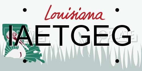 IAETGEG Louisiana License Plate