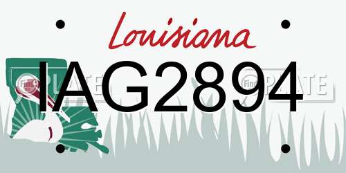 IAG2894 Louisiana License Plate