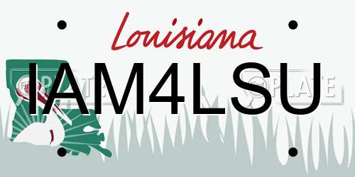 IAM4LSU Louisiana License Plate
