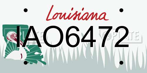IAO6472 Louisiana License Plate