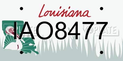 IAO8477 Louisiana License Plate