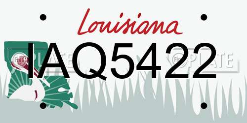 IAQ5422 Louisiana License Plate