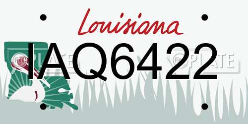IAQ6422 Louisiana License Plate