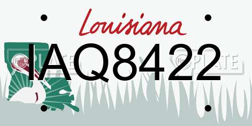 IAQ8422 Louisiana License Plate