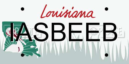 IASBEEB Louisiana License Plate