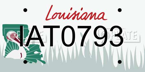 IAT0793 Louisiana License Plate