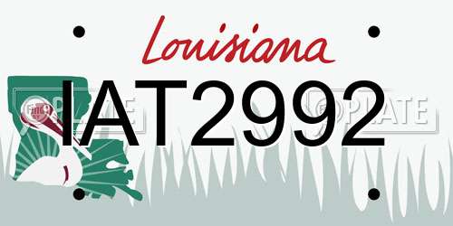 IAT2992 Louisiana License Plate