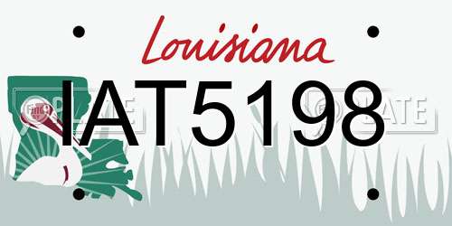 IAT5198 Louisiana License Plate