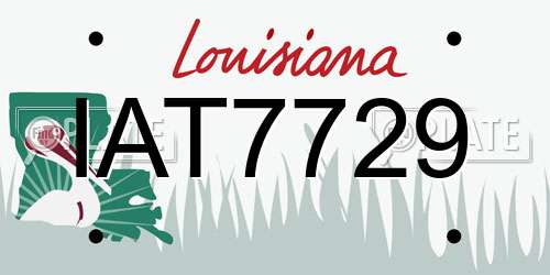 IAT7729 Louisiana License Plate
