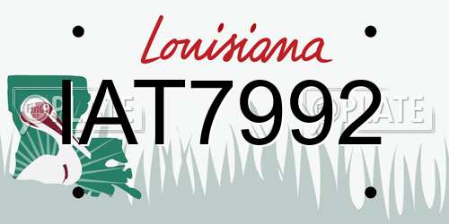 IAT7992 Louisiana License Plate