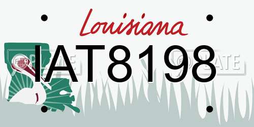IAT8198 Louisiana License Plate