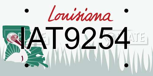 IAT9254 Louisiana License Plate