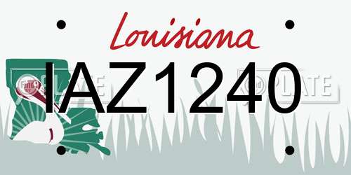 IAZ1240 Louisiana License Plate
