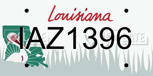 IAZ1396 Louisiana License Plate