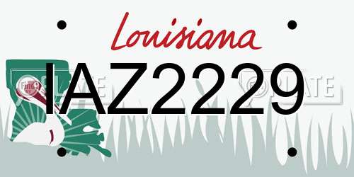 IAZ2229 Louisiana License Plate