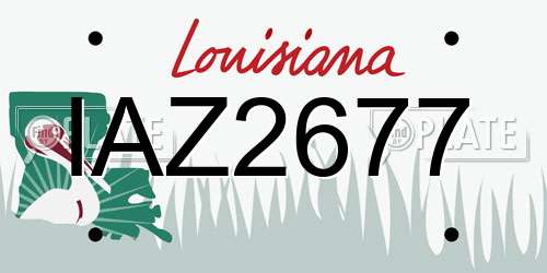 IAZ2677 Louisiana License Plate