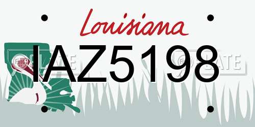 IAZ5198 Louisiana License Plate