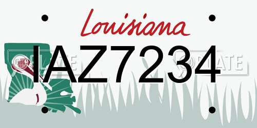 IAZ7234 Louisiana License Plate