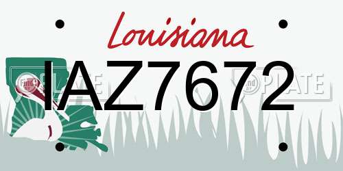 IAZ7672 Louisiana License Plate