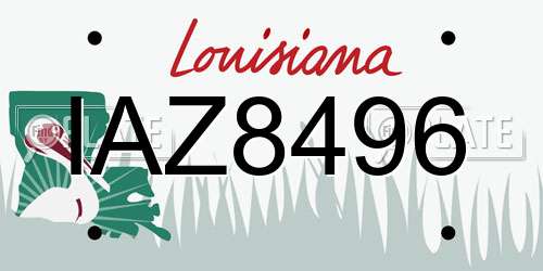 IAZ8496 Louisiana License Plate