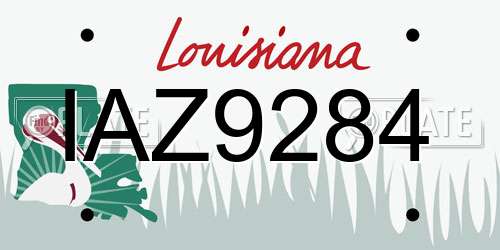 IAZ9284 Louisiana License Plate