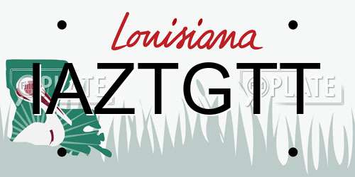 IAZTGTT Louisiana License Plate