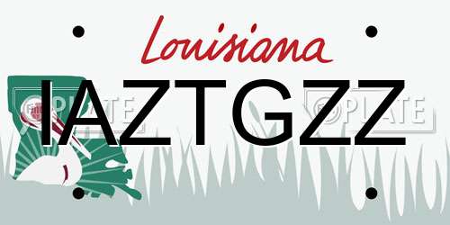 IAZTGZZ Louisiana License Plate