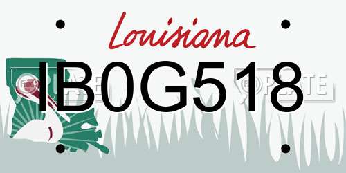 IB0G518 Louisiana License Plate