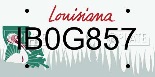 IB0G857 Louisiana License Plate