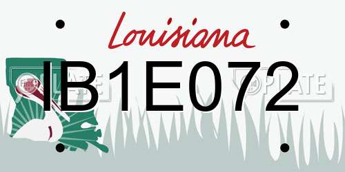 IB1E072 Louisiana License Plate