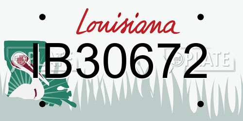 IB30672 Louisiana License Plate