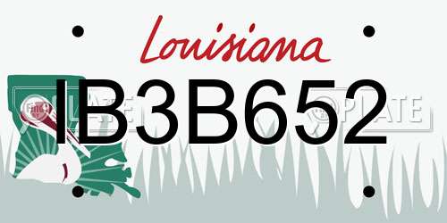 IB3B652 Louisiana License Plate