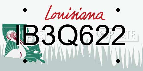 IB3Q622 Louisiana License Plate