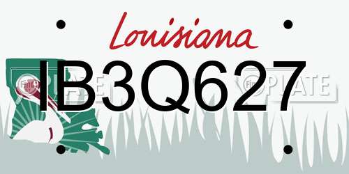 IB3Q627 Louisiana License Plate