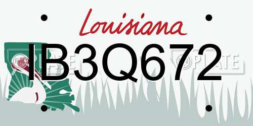 IB3Q672 Louisiana License Plate