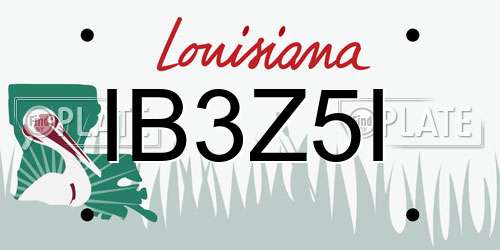 IB3Z5I Louisiana License Plate