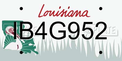 IB4G952 Louisiana License Plate