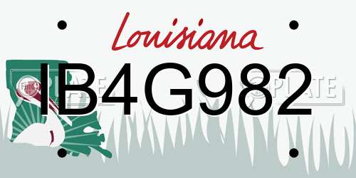 IB4G982 Louisiana License Plate