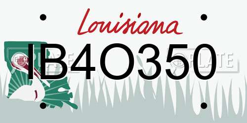 IB4O350 Louisiana License Plate