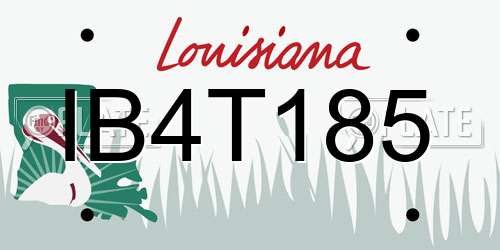IB4T185 Louisiana License Plate