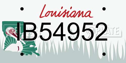 IB54952 Louisiana License Plate