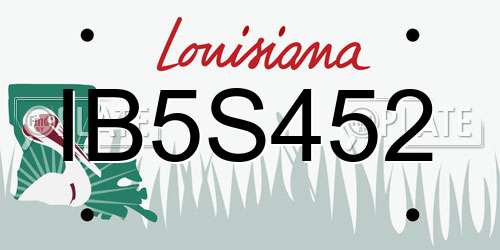 IB5S452 Louisiana License Plate