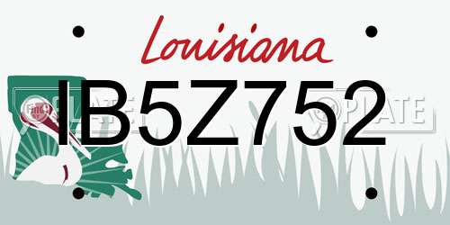 IB5Z752 Louisiana License Plate