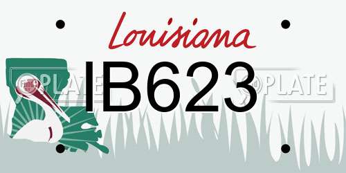 IB623 Louisiana License Plate