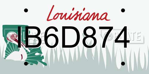 IB6D874 Louisiana License Plate