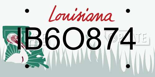 IB6O874 Louisiana License Plate