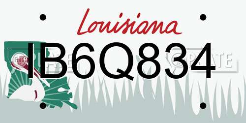 IB6Q834 Louisiana License Plate