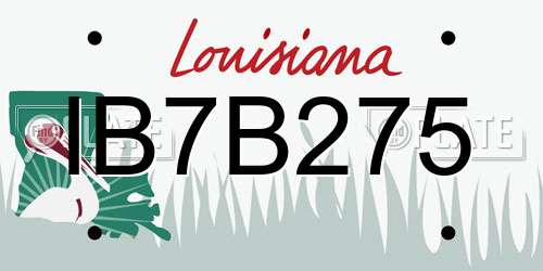 IB7B275 Louisiana License Plate