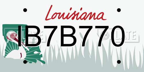 IB7B770 Louisiana License Plate