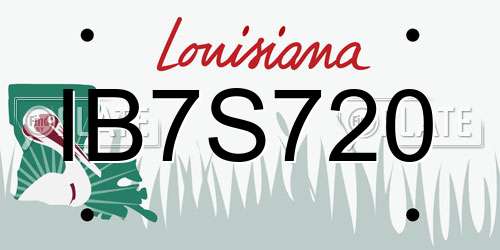 IB7S720 Louisiana License Plate